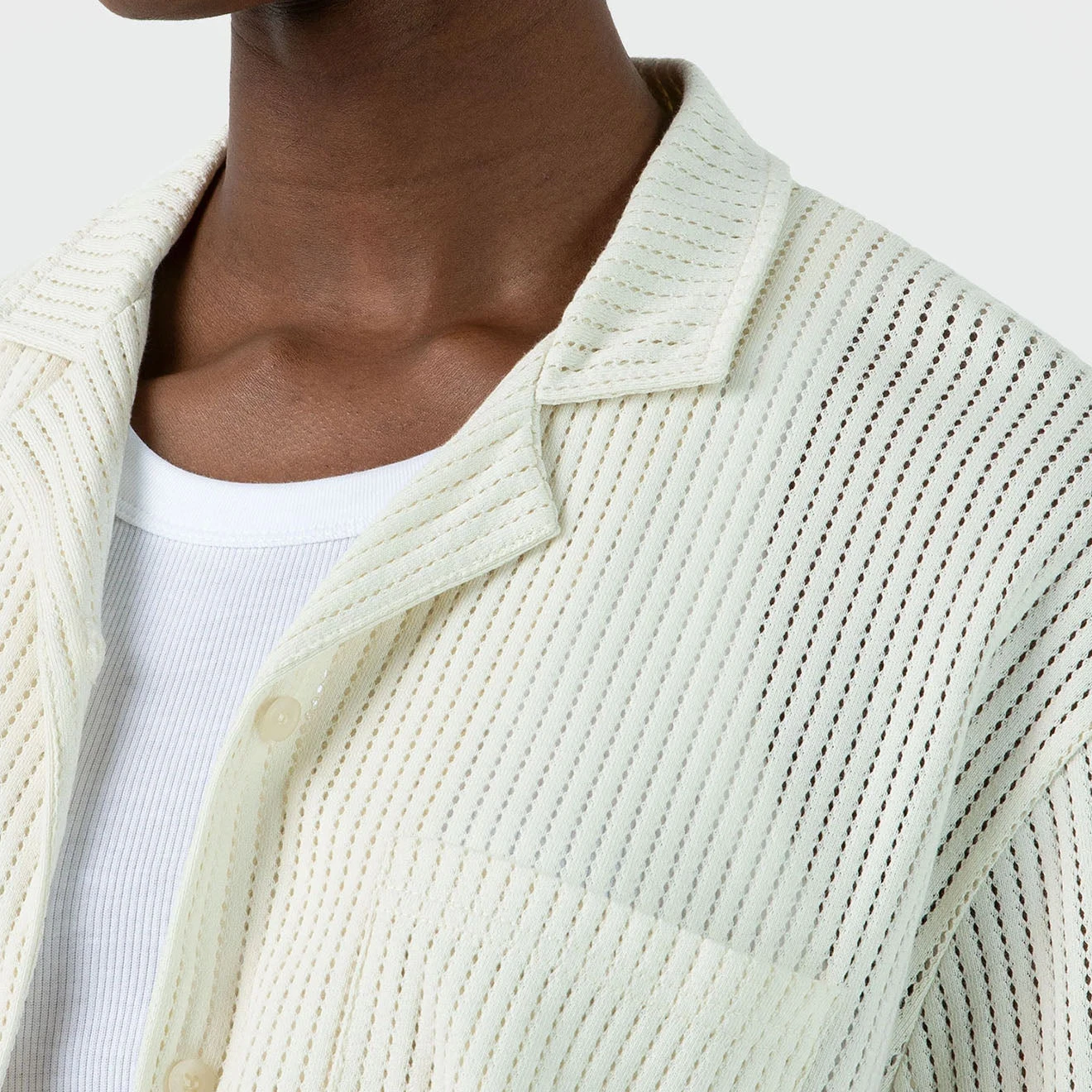 Sunspel Womens Lace Mesh Shirt Ecru(Sunspel Womens Lace Mesh Shirt Ecru) 6 Sunspel Womens Lace Mesh Shirt Ecru(Sunspel Womens Lace Mesh Shirt Ecru) - Image 4