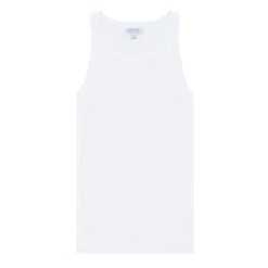 Sunspel Womens Ribbed Tank Top White(Sunspel Womens Ribbed Tank Top White)