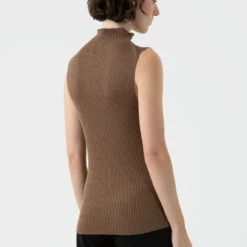 Sunspel Womens Mulberry Silk Rib Vest Jumper Dark Sand(Sunspel Womens Mulberry Silk Rib Vest Jumper Dark Sand) -Best Clothing Store 0009 SunspelWomensMulberrySilkRibVestJumperDarkSand2 3f09e358 f954 4666 bfd5 e92d76f8ae8c