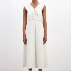 Damson Madder Fan Fan Midi Dress Patchwork Broderie(Damson Madder Fan Fan Midi Dress Patchwork Broderie) -Best Clothing Store 1DamsonMadderFanFanMidiDressPatchworkBroderie