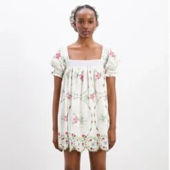 Damson Madder Lulu Mini Dress Rose Embroidery(Damson Madder Lulu Mini Dress Rose Embroidery) 12 Damson Madder Lulu Mini Dress Rose Embroidery(Damson Madder Lulu Mini Dress Rose Embroidery) -Best Clothing Store 1DamsonMadderLuluMiniDressRoseEmbroidery