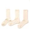 RoToTo Organic Daily 3 Pack Crew Socks Ecru(Rototo Organic Daily 3 Pack Crew Socks Ecru) 2 RoToTo Organic Daily 3 Pack Crew Socks Ecru(Rototo Organic Daily 3 Pack Crew Socks Ecru) -Best Clothing Store 2222