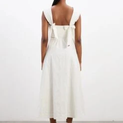 Damson Madder Fan Fan Midi Dress Patchwork Broderie(Damson Madder Fan Fan Midi Dress Patchwork Broderie) -Best Clothing Store 2DamsonMadderFanFanMidiDressPatchworkBroderie