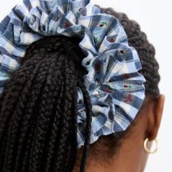 Damson Madder Garter Scrunchie Navy Margot Gingham(Damson Madder Garter Scrunchie Navy Margot Gingham) -Best Clothing Store 2DamsonMadderGarterScrunchieNavyMargotGingham