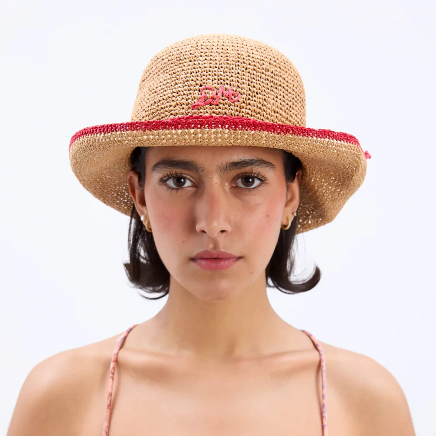 Damson Madder Roll Back Raffia Hat With Red Bow Detail Brown(Damson Madder Roll Back Raffia Hat With Red Bow Detail Brown) 4 Damson Madder Roll Back Raffia Hat With Red Bow Detail Brown(Damson Madder Roll Back Raffia Hat With Red Bow Detail Brown) - Image 2