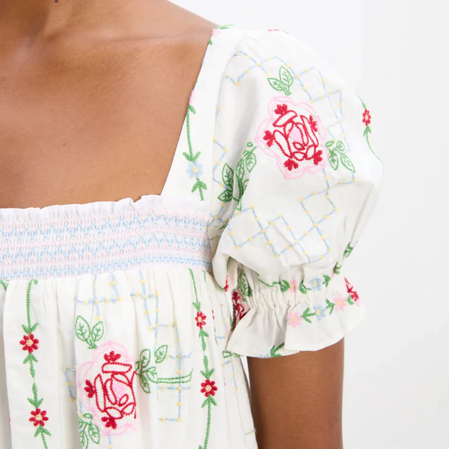 Damson Madder Lulu Mini Dress Rose Embroidery(Damson Madder Lulu Mini Dress Rose Embroidery) 8 Damson Madder Lulu Mini Dress Rose Embroidery(Damson Madder Lulu Mini Dress Rose Embroidery) - Image 6