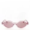 Damson Madder Slim Oval Preppy Sunglasses With Wavy Temple Pink(Damson Madder Slim Oval Preppy Sunglasses With Wavy Temple Pink)