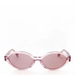 Damson Madder Slim Oval Preppy Sunglasses With Wavy Temple Pink(Damson Madder Slim Oval Preppy Sunglasses With Wavy Temple Pink)