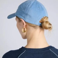 Damson Madder Washed Smiley Cap Blue With Navy Embroidery(Damson Madder Washed Smiley Cap Blue With Navy Embroidery) -Best Clothing Store 3DamsonMadderWashedSmileyCapBlueWithNavyEmbroidery