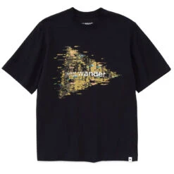 And Wander Womens Noizy Logo Printed T-Shirt Black(And Wander Womens Noizy Logo Printed T Shirt Black)