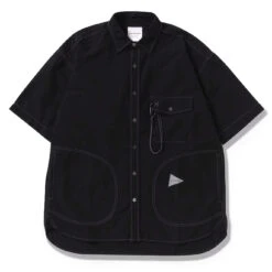 And Wander Womens C/N Rip S/S Shirt Black(And Wander Womens C N Rip S S Shirt Black)