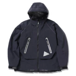 And Wander Womens Loose Fitting Rain Jacket Dark Navy(And Wander Womens Loose Fitting Rain Jacket Dark Navy)