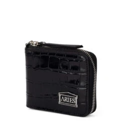 Aries Croc Studded Bobby Wallet Black(Aries Croc Studded Bobby Wallet Black)