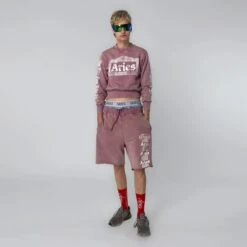 Aries Womens Aged Ancient Column Sweat Pink(Aries Womens Aged Ancient Column Sweat Pink) -Best Clothing Store AriesWomensAgedAncientColumnSweatPink 0000 ARIES SS25ECOM FINAL 101