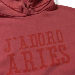 Aries Womens Aged Premium J'adoro Cowboy Hoodie Red(Aries Womens Aged Premium Jadoro Cowboy Hoodie Red) -Best Clothing Store AriesWomensAgedPremiumJ adoroCowboyHoodieRed3