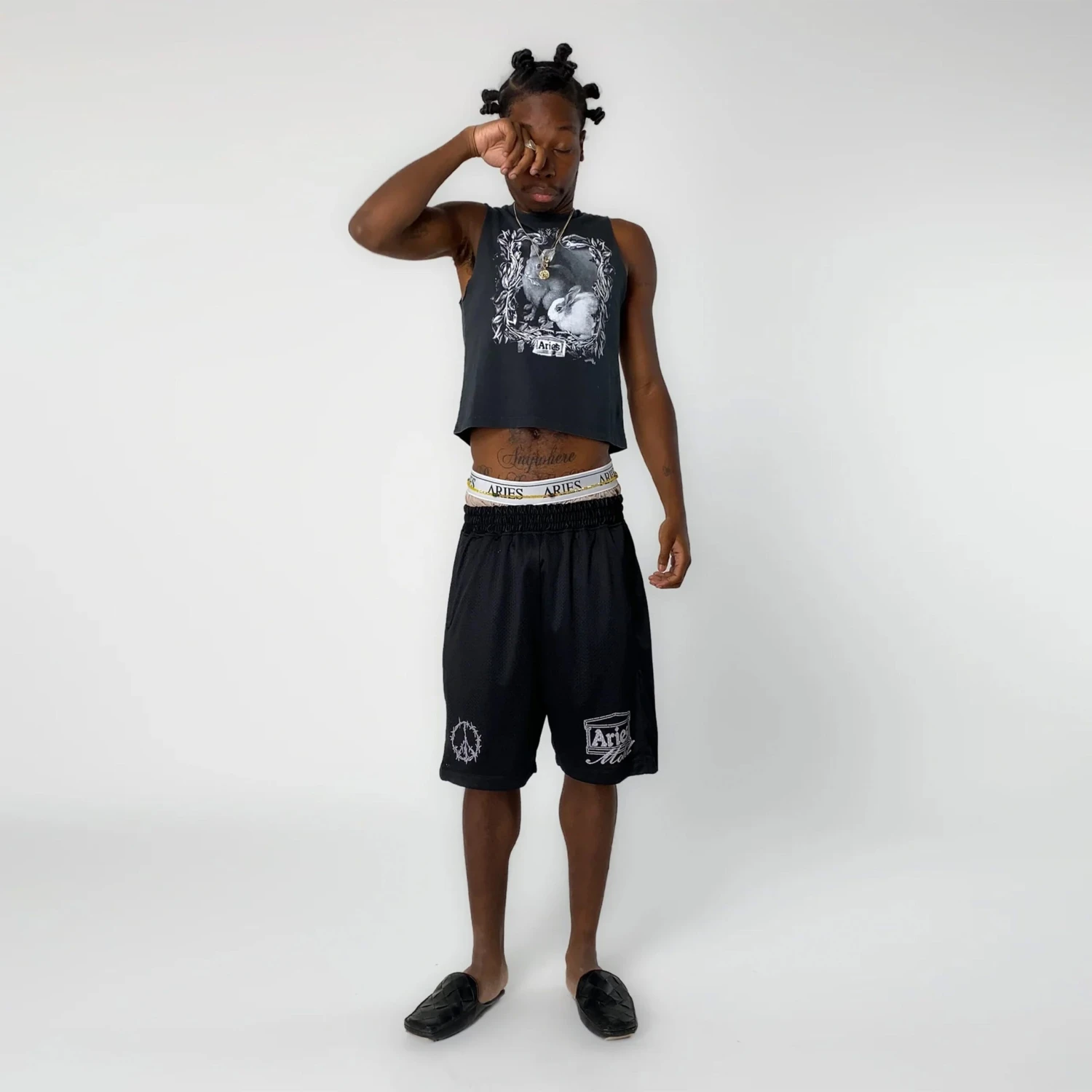 Aries Womens Faded Bunny Muscle Vest Black(Aries Womens Faded Bunny Muscle Vest Black) 5 Aries Womens Faded Bunny Muscle Vest Black(Aries Womens Faded Bunny Muscle Vest Black) - Image 3