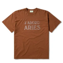 Aries Womens J'Adoro Aries Diamante SS Tee Baby Fit Brown(Aries Womens Jadoro Aries Diamante Ss Tee Baby Fit Brown)