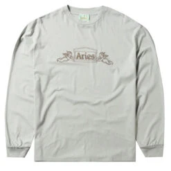 Aries Womens Winged Temple LS Tee Grey(Aries Womens Winged Temple Ls Tee Grey)