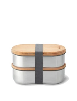 Black+Blum Black + Blum Stainless Steel Double Bento Box Almond/Grey(Black Blum Stainless Steel Double Bento Box Almond Grey)