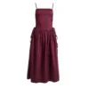 Damson Madder Angelina Cotton Satin Dress Fig(Damson Madder Angelina Cotton Satin Dress Fig) -Best Clothing Store DamsonMadderAngelinaCottonSatinDressFig 0001 AUG ECOM0238 3e63abea 327b 4c15 ae56 a75fe07a5ac0