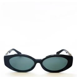 Damson Madder Catty Oval Sunglasses With Bow Detail Black(Damson Madder Catty Oval Sunglasses With Bow Detail Black)