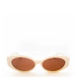 Damson Madder Catty Oval Sunglasses With Bow Detail Bone(Damson Madder Catty Oval Sunglasses With Bow Detail Bone)