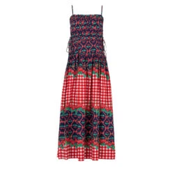 Damson Madder Kelia Midi Dress Cherry Pie(Damson Madder Kelia Midi Dress Cherry Pie)