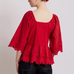 Damson Madder Lana Blouse Red Broderie(Damson Madder Lana Blouse Red Broderie) -Best Clothing Store DamsonMadderLanaBlouseRedBroderie 5 94958ec4 397d 4f8b 82c0 7ddf72f1ce3e