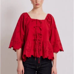 Damson Madder Lana Blouse Red Broderie(Damson Madder Lana Blouse Red Broderie) -Best Clothing Store DamsonMadderLanaBlouseRedBroderie 6 7e2929ee e5a9 44b9 adf9 e660afd1f966