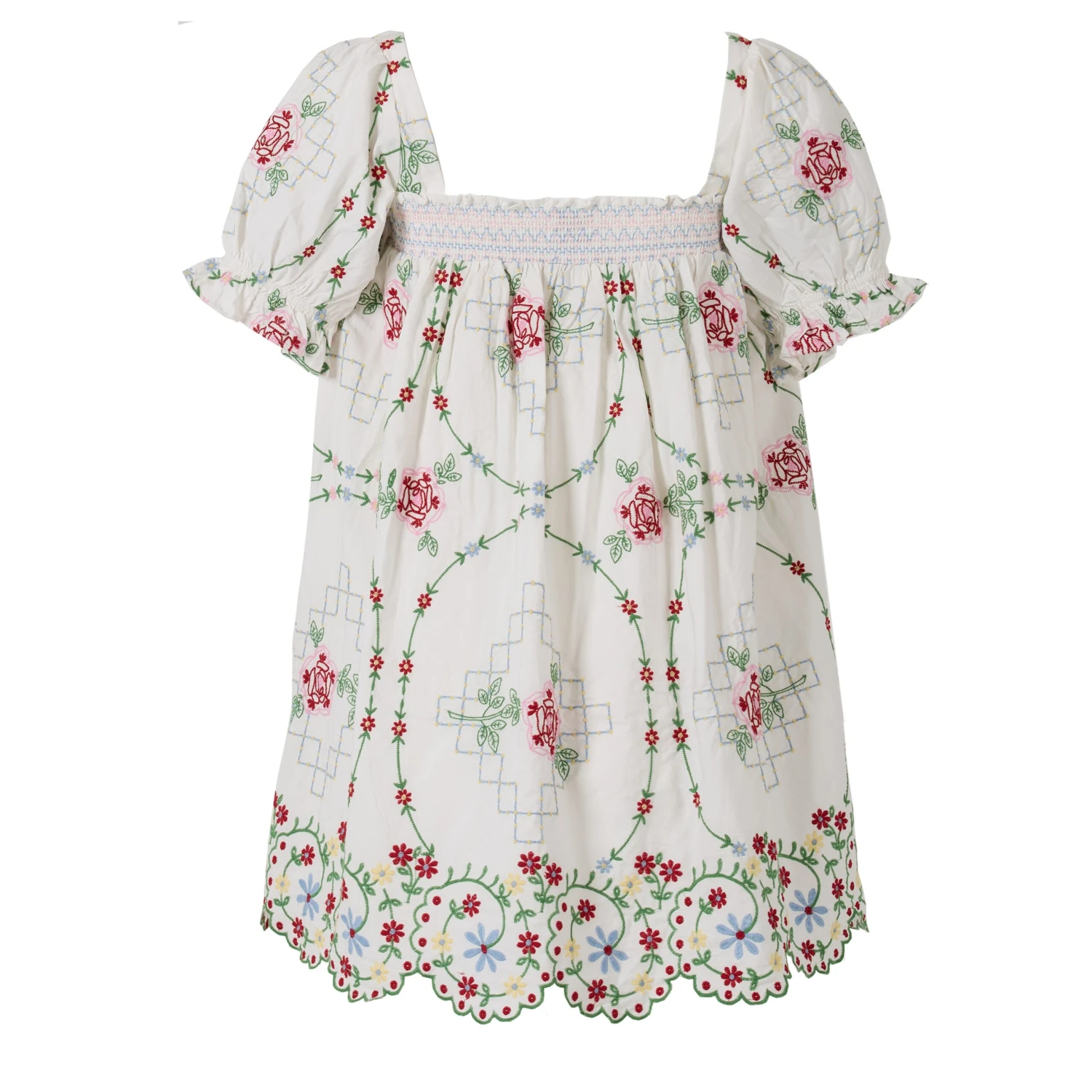 Damson Madder Lulu Mini Dress Rose Embroidery(Damson Madder Lulu Mini Dress Rose Embroidery) 4 Damson Madder Lulu Mini Dress Rose Embroidery(Damson Madder Lulu Mini Dress Rose Embroidery) - Image 2