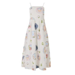 Damson Madder Peaches Midi Apron Dress Holiday Embroidery(Damson Madder Peaches Midi Apron Dress Holiday Embroidery)