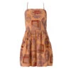 Damson Madder Peaches Mini Apron Dress Papaya Holiday Print(Damson Madder Peaches Mini Apron Dress Papaya Holiday Print)