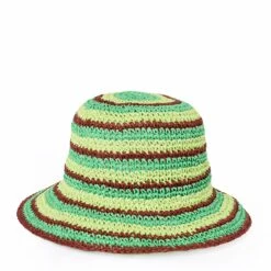 Damson Madder Raffia Bucket Hat Tropical Stripe(Damson Madder Raffia Bucket Hat Tropical Stripe)