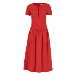 Damson Madder Saffy Midi Dress Red Alert(Damson Madder Saffy Midi Dress Red Alert)