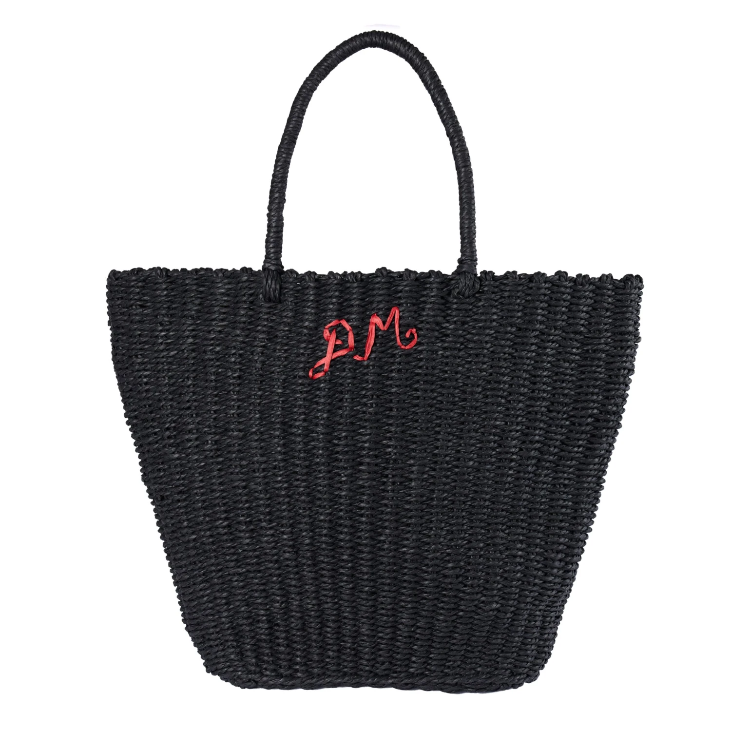 Damson Madder Straw Market Bag With Logo Black(Damson Madder Straw Market Bag With Logo Black) 3 Damson Madder Straw Market Bag With Logo Black(Damson Madder Straw Market Bag With Logo Black)