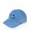 Damson Madder Washed Smiley Cap Blue With Navy Embroidery(Damson Madder Washed Smiley Cap Blue With Navy Embroidery) -Best Clothing Store DamsonMadderWashedSmileyCapBlueWithNavyEmbroidery
