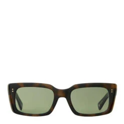 Garrett Leight GL 3030 49 Sunglasses Spotted Brown Shell/Semi-Flat Valley View Green(Garrett Leight Gl 3030 49 Sunglasses Spotted Brown Shell Semi Flat Valley View Green)