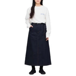 Gramicci Womens Japanese Denim Skirt Indigo(Gramicci Japanese Denim Skirt Indigo) -Best Clothing Store GramicciJapaneseDenimSkirtIndigo2