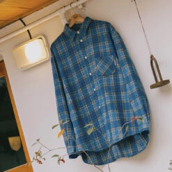 Kappy Country Check Shirt Blue(Kappy Country Check Shirt Blue) -Best Clothing Store KappyCountryCheckShirtBlue1