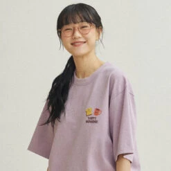 Kappy Kappy Morning Half T-Shirt Toru Fukuda Edition Lilac(Kappy Kappy Morning Half T Shirt Toru Fukuda Edition Lilac) -Best Clothing Store KappyKappyMorningHalfT ShirtToruFukudaEditionLilac1