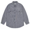 Kappy Stripe Pocket Work Shirt Navy(Kappy Stripe Pocket Work Shirt Navy) -Best Clothing Store KappyStripePocketWorkShirtNavy 01 1