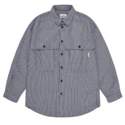 Kappy Stripe Pocket Work Shirt Navy(Kappy Stripe Pocket Work Shirt Navy)