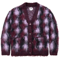 Obey Womens Amoeba Cardigan Berry Multi(Obey Womens Amoeba Cardigan Berry Multi)