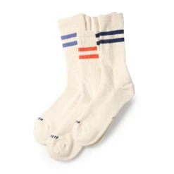 Rototo Classic Athletic 3 Pack Crew Socks Navy / Light Blue / Red(Rototo Classic Athletic 3 Pack Crew Socks Navy Light Blue Red)