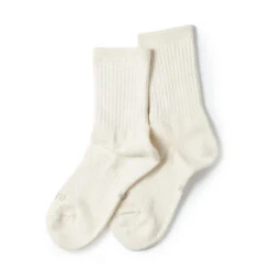 Rototo Double Face Mini Crew Socks Organic Cotton Ivory(Rototo Double Face Mini Crew Socks Organic Cotton Ivory)