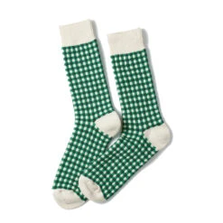 Rototo Jacquard Knit Gingham Sock Green(Rototo Jacquard Knit Gingham Sock Green)