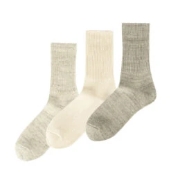 Rototo Organic Daily 3 Pack Ribbed Ecru / Gray(Rototo Organic Daily 3 Pack Ribbed Ecru Gray)