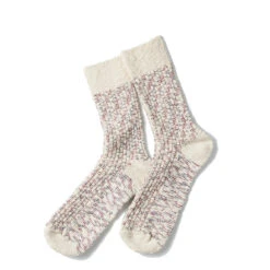 RoToTo Original Organic Classic Slub Sock Navy / Burgundy(Rototo Original Organic Classic Slub Sock Navy Burgundy)