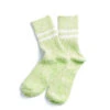 RoToTo Two Stripe Slub Sock Lime(Rototo Two Stripe Slub Sock Lime) -Best Clothing Store RototoTwoStripeSlubSockLime