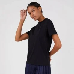 Sunspel Boy Fit Crew Neck T-Shirt Black(Sunspel Boy Fit Crew Neck T Shirt Black) 7 Sunspel Boy Fit Crew Neck T-Shirt Black(Sunspel Boy Fit Crew Neck T Shirt Black) -Best Clothing Store Sunspel Womens Boy Fit Crew Neck T Shirt Black 26135 02